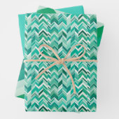 Aquamarin Türkis Zickzack Geschenkpapier Set (Beispiel)