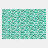 Aquamarin Türkis Zickzack Geschenkpapier Set (Vorderseite)