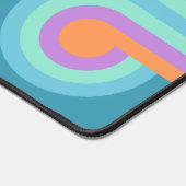 Aquamarin Türkisblau Orange Lila Retro-Muster Schreibtischunterlage (Ecke)