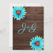 Aquamarin türkisblaue Blütenpracht, Hochzeit aus r Einladung (Rückseite)