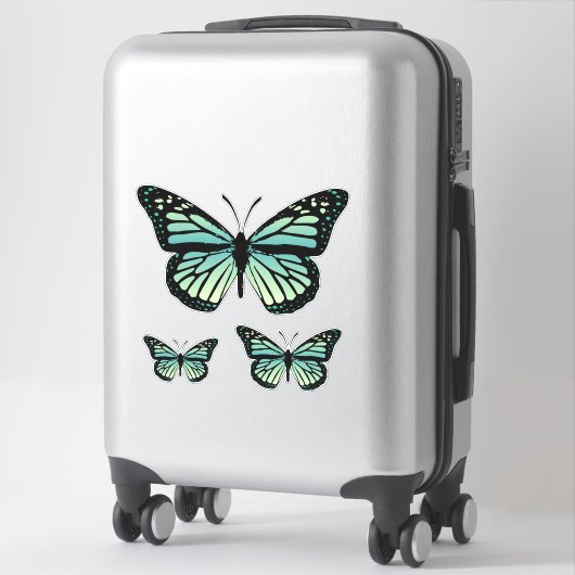 Aquamarin Türkisblume Aufkleber (Koffer)