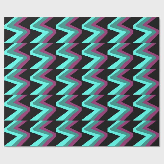 Aquamarin, türkisfarben, plum und schwarz geschenkpapier (Flach)