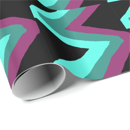 Aquamarin, türkisfarben, plum und schwarz geschenkpapier (Rolleneckpunkt)