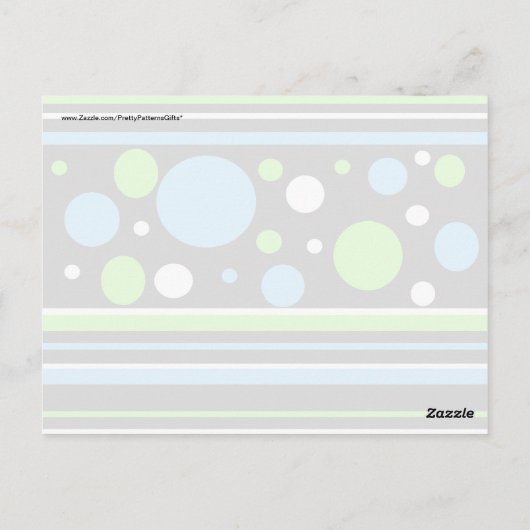 Aquamarin türkisfarbene blaue Kalkstreifen Polka D Postkarte (Rückseite)