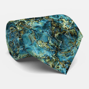 Aquamarin türkisfarbene Imitate Gold Mineralien Mu Krawatte