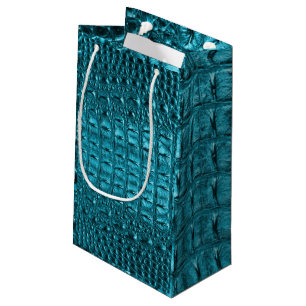 aquamarin-türkisfarbener Alligator druckt Aquabla Kleine Geschenktüte