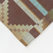 Aquamarin türkisfarbenes Blau Dunkelbraun Tribal A Fleecedecke (Ecke)