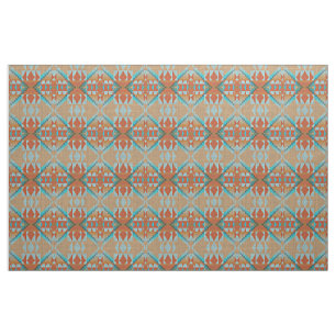 Aquamarin türkisfarbenes blaues, orangefarbenes Et Stoff