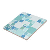 Aquamarin türkisfarbenes geometrisches Muster Bade Fliese (Seite)