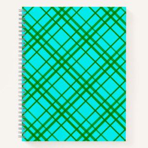 Aquamarin türkisfarbenes Tartan Kariertes Muster Notizblock
