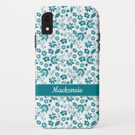 Aquamarin türkisfarbenes tropisches Muster Case-Mate iPhone Hülle