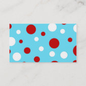 Aquamarin türkisfarbenes, weißes Polka Dots Muster Visitenkarte (Rückseite)