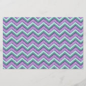 Aquamarin und Amethyst ZigZag Briefpapier (Vorderseite)