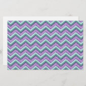 Aquamarin und Amethyst ZigZag Briefpapier (Vorne/Hinten)