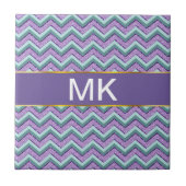 Aquamarin und Amethyst ZigZag Fliese (Vorderseite)