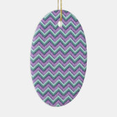 Aquamarin und Amethyst ZigZag Keramik Ornament (Rechts)