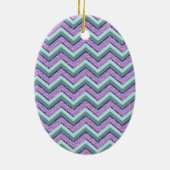 Aquamarin und Amethyst ZigZag Keramik Ornament (Hinten)