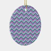 Aquamarin und Amethyst ZigZag Keramik Ornament (Rechts)