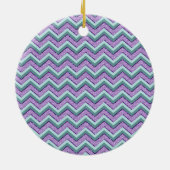 Aquamarin und Amethyst ZigZag Keramik Ornament (Hinten)