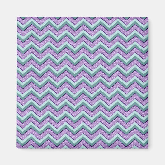 Aquamarin und Amethyst ZigZag Magnet (Vorne)