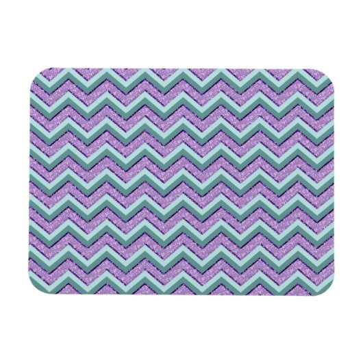 Aquamarin und Amethyst ZigZag Magnet (Horizontal)
