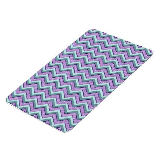 Aquamarin und Amethyst ZigZag Magnet (Linke Seite)