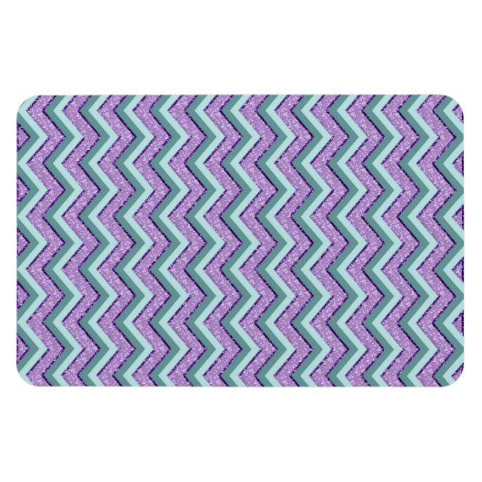 Aquamarin und Amethyst ZigZag Magnet (Horizontal)