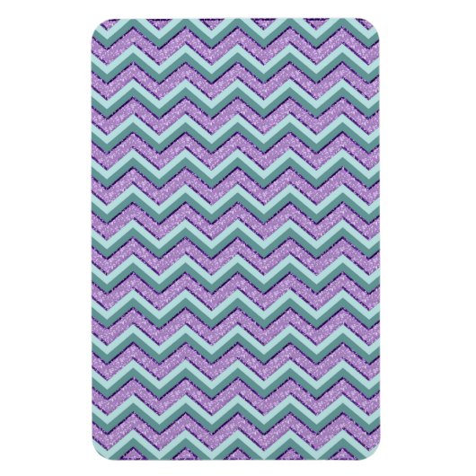 Aquamarin und Amethyst ZigZag Magnet (Vertikal)