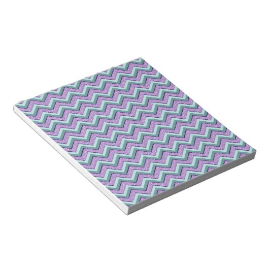 Aquamarin und Amethyst ZigZag Notizblock (angewinkelt)