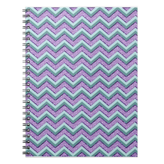 Aquamarin und Amethyst ZigZag Notizblock (Vorderseite)