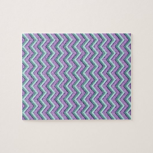 Aquamarin und Amethyst ZigZag Puzzle (Horizontal)