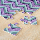 Aquamarin und Amethyst ZigZag Puzzle (Seite)