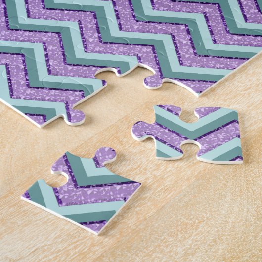 Aquamarin und Amethyst ZigZag Puzzle (Seite)