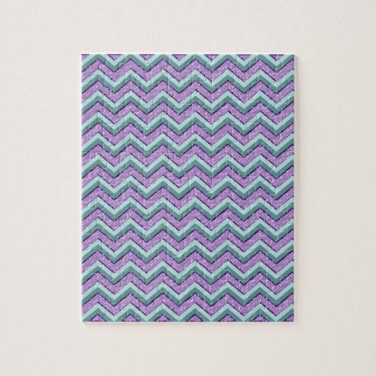 Aquamarin und Amethyst ZigZag Puzzle (Vertikal)