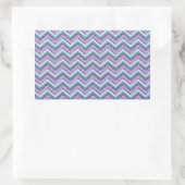 Aquamarin und Amethyst ZigZag Rechteckiger Aufkleber (Tasche)
