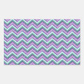 Aquamarin und Amethyst ZigZag Rechteckiger Aufkleber (Vorderseite)
