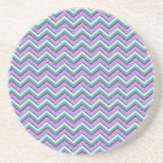 Aquamarin und Amethyst ZigZag Untersetzer (Vorne)