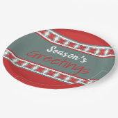 Aquamarin und Barrot Pappteller (Schrägansicht)