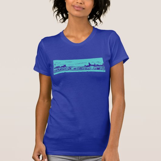 Aquamarin und Blue Comic Style Chicago Women's T - T-Shirt (Vorderseite)