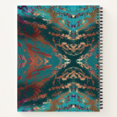 Aquamarin und Bronze Mit Monogramm Notizblock (Rückseite)