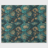 Aquamarin- und Bronze-Papier Geschenkpapier (Flach)