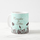 Aquamarin und Brown halten Sie die Lilien für Kaffeetasse (Vorderseite Links)