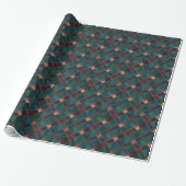 Aquamarin und Burgund Checkered - Eleganter Urlaub Geschenkpapier (Ungerollt)