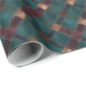 Aquamarin und Burgund Checkered - Eleganter Urlaub Geschenkpapier (Rolleneckpunkt)