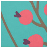Aquamarin und Coral Berry Pattern Stoff (Nahaufnahme)