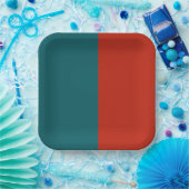 Aquamarin und gebrannt Orange Pappteller (Party)