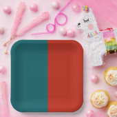 Aquamarin und gebrannt Orange Pappteller (Party)