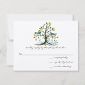 Aquamarin- und gelbschwingende Wirbelsäulenverheir RSVP Karte (Vorderseite)