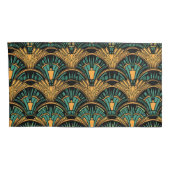 Aquamarin und Gold Art Deco Kissenbezug (Rückseite-Rechts)