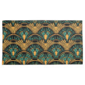 Aquamarin und Gold Art Deco Kissenbezug (Vorderseite-Rechts)